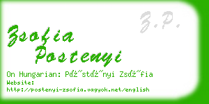 zsofia postenyi business card